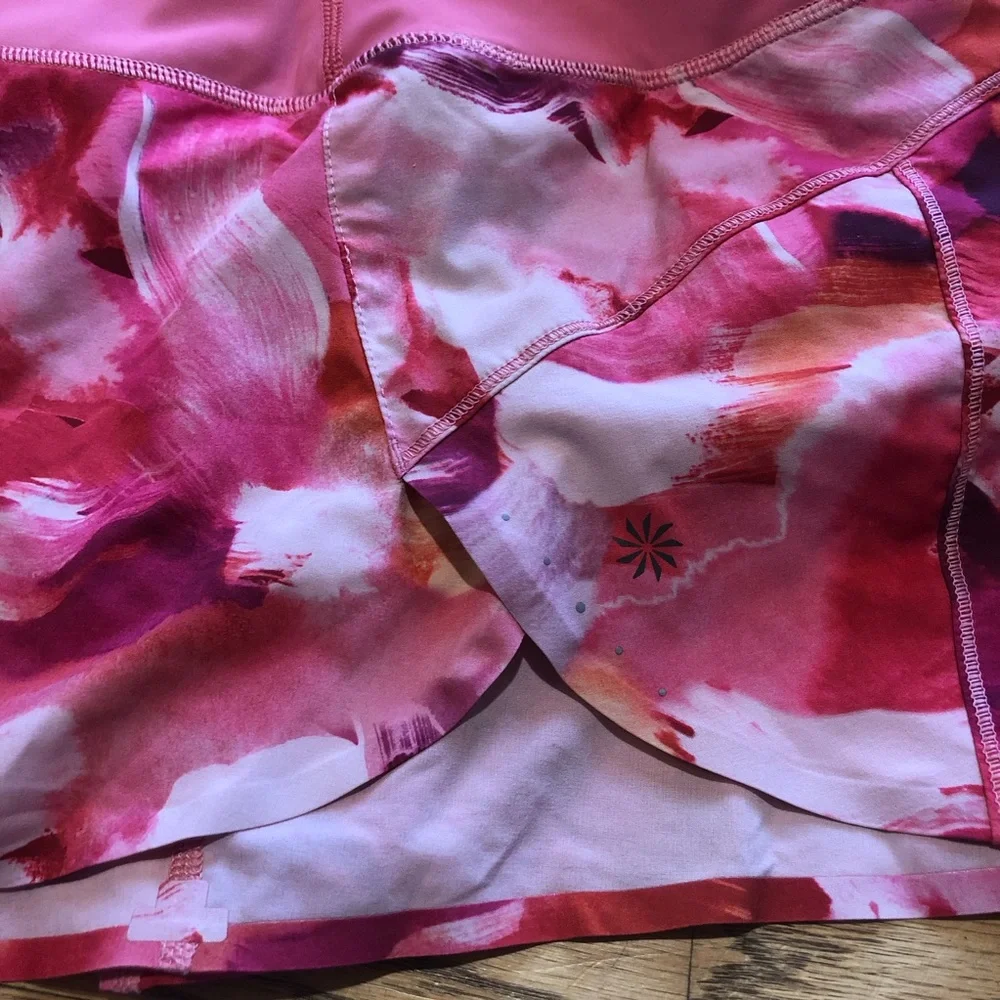 Athleta Run With It Shorts Pink Floral